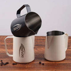 Walnut wood espresso tamping station detail