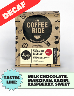 Coffee Ride Decaf Colombia Excelso Coffee — front package, image 1