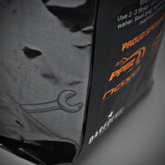 Angled rear panel of Speed Shop coffee bag