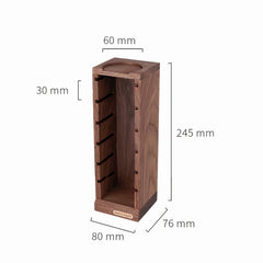 Lab-style coffee bean storage rack detail