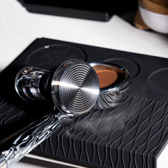 Transparent calibrated espresso tamper