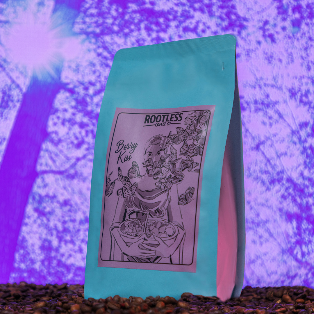 Bag of specialty roast coffee from Ethiopia with notes of Chocolate, Fruity