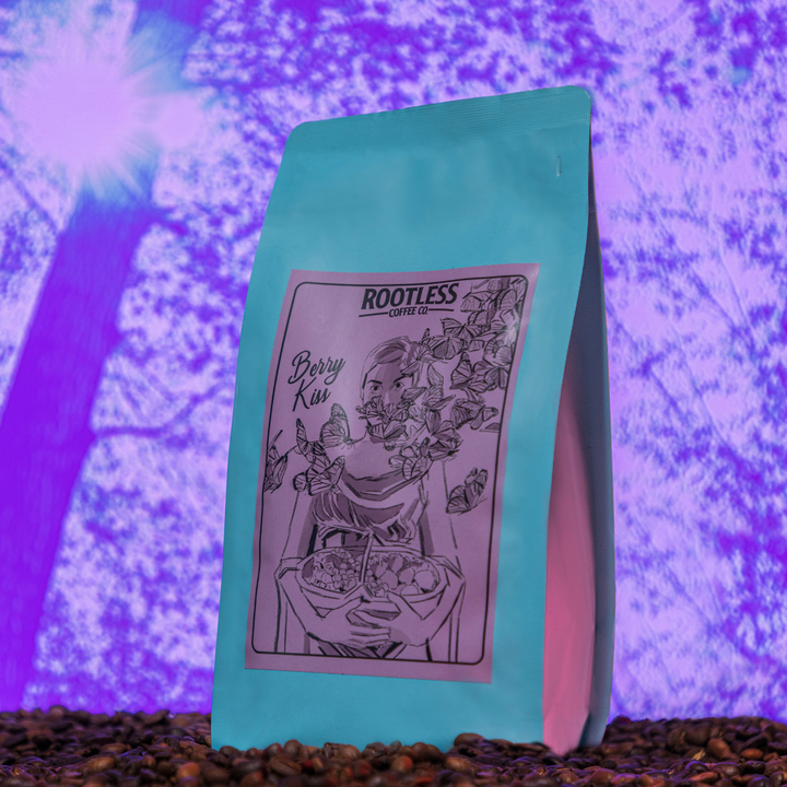 Bag of specialty roast coffee from Ethiopia with notes of Chocolate, Fruity