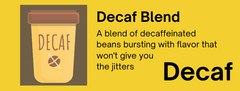 Close-up of the roast and flavor label for Bendix Decaf Coffee Blend