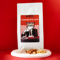 Rootless A Damn Fine Cup Light-Medium Roast Coffee — coffee bag side view (view 6)