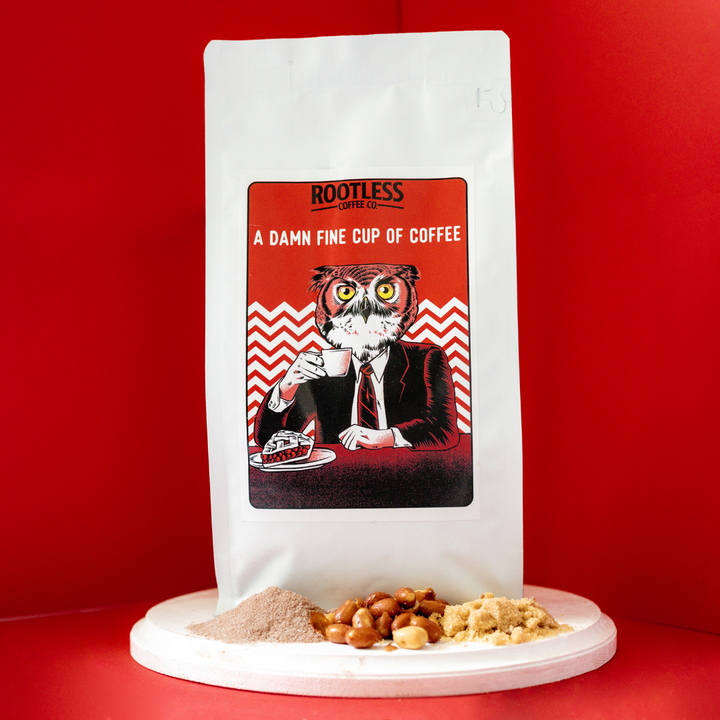 Bag of specialty roast coffee from Blend with notes of Chocolate, Fruity