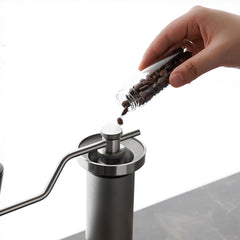 Lab-style coffee bean storage rack detail
