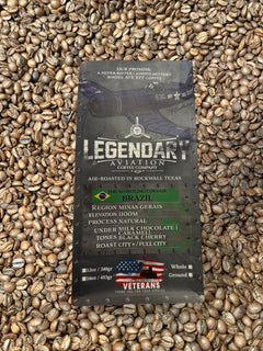 Legendary Aviation Whistling Corsair Brazil Coffee — Bag of specialty roast coffee from Origin Unknown with notes of Rich Flavors — image 1