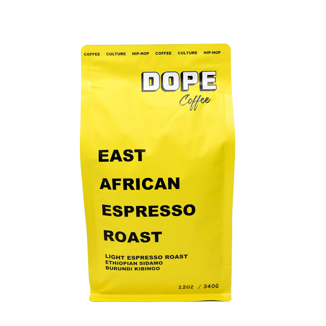 Bag of specialty roast coffee from Ethiopia with notes of Chocolate, Fruity, Floral