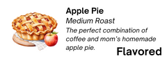 Close-up of the roast and flavor label for Bendix Apple Pie Flavored Medium Roast Coffee