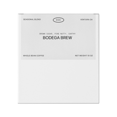 Coastal Bodega Brew coffee bag front label