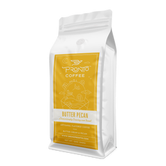 Butter Pecan coffee package side view