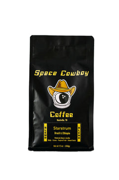Front of Space Cowboy Starstrum black coffee bag