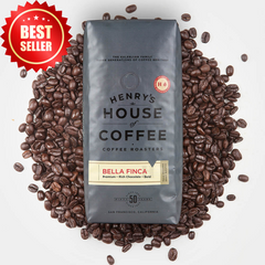 Henry’s Bella Finca Dark Roast Coffee Blend — front coffee package