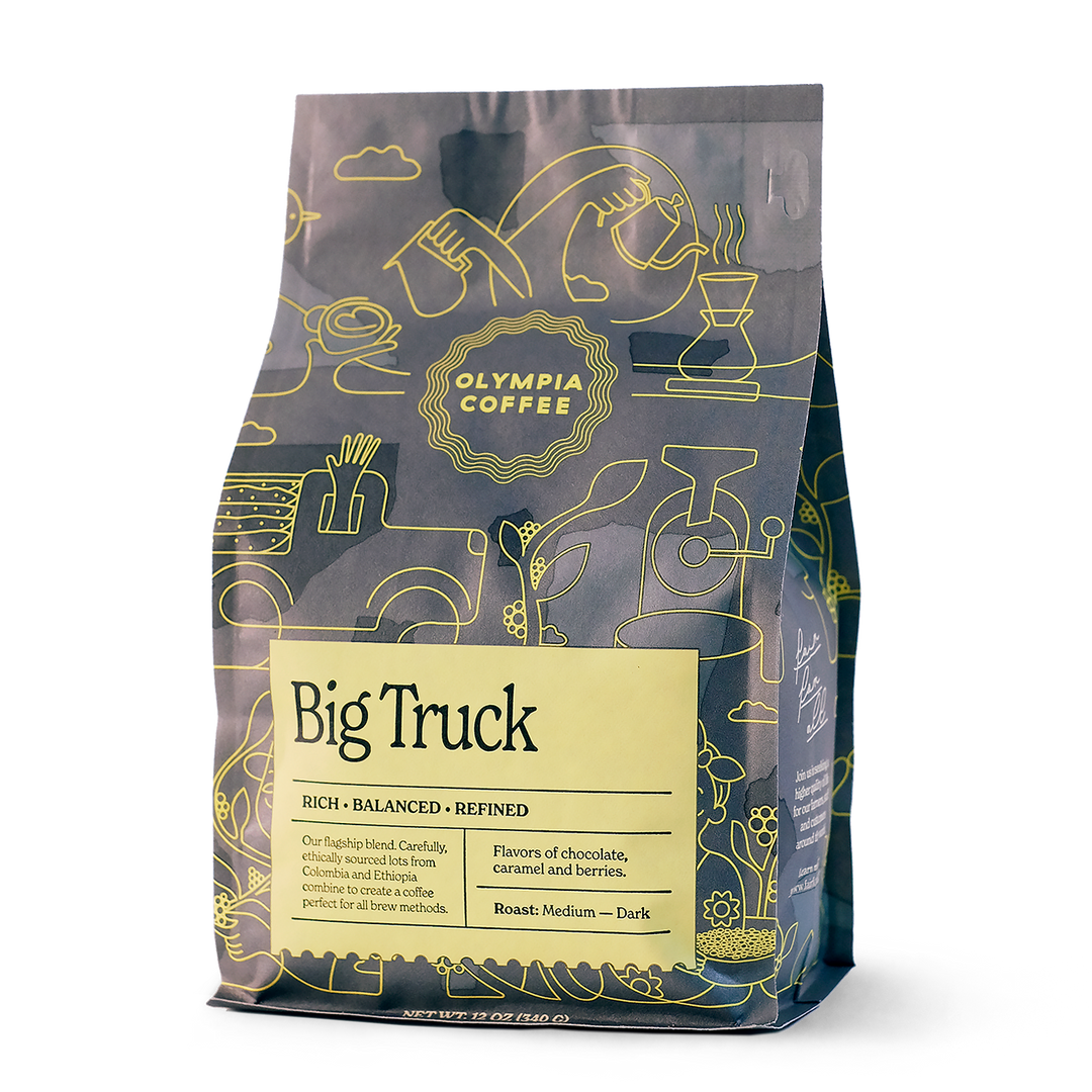 Bag of specialty roast coffee from Ethiopia with notes of Rich Flavors