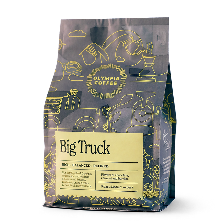Bag of specialty roast coffee from Ethiopia with notes of Rich Flavors