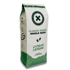 Front of Black Insomnia Classic Roast whole-bean bag