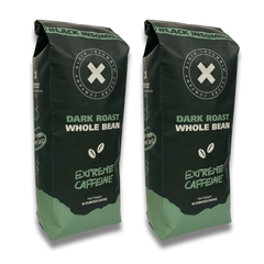 Two-bag package of Black Insomnia Dark Roast Whole-Bean Coffee