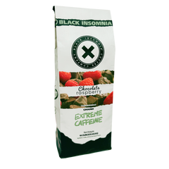 Black Insomnia Chocolate Raspberry Ground Coffee product package