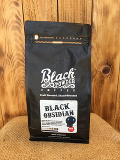 Black Obsidian craft roasted coffee bag display