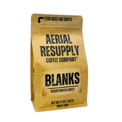 Aerial Resupply BLANKS decaffeinated coffee bag