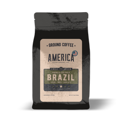 America Coffee Co. Brazil Natural ground coffee bag