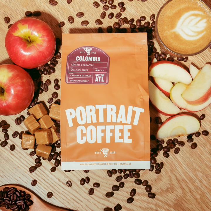 Bag of specialty roast coffee from Colombia, Nariño with notes of Rich Flavors
