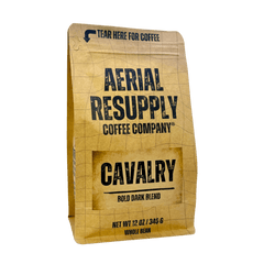 Aerial Resupply Cavalry dark-roast blend coffee bag