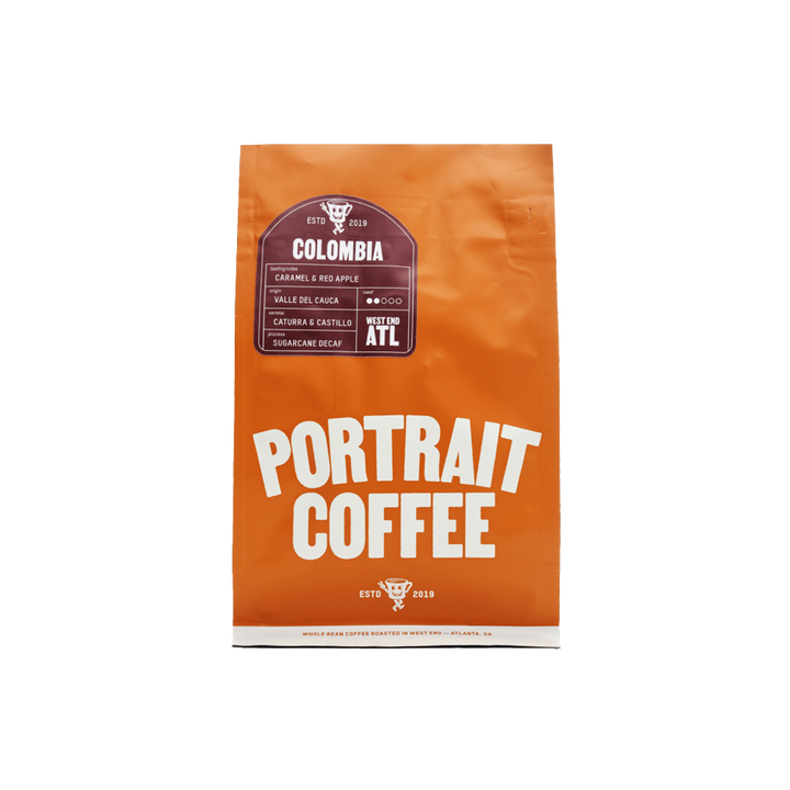Bag of specialty roast coffee from Colombia, Nariño with notes of Rich Flavors