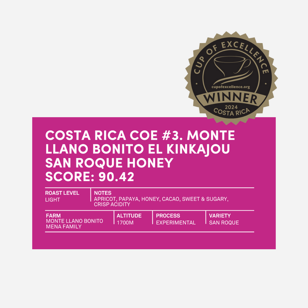 Bag of specialty roast coffee from Costa Rica with notes of Fruity