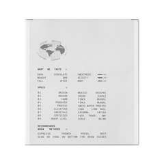 Mexico Union Juarez decaf bag back with origin and coffee details