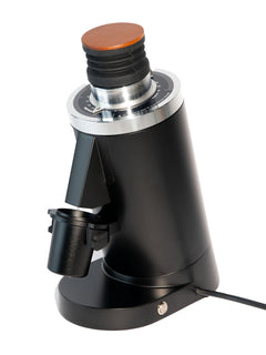 Black Turin DF83 Gen 2 single-dose espresso grinder with dosing cup