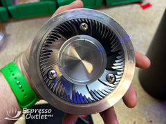 Close-up of DF83V espresso burr cutting geometry