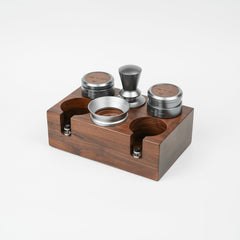 Lab-style coffee bean storage rack detail
