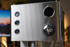 Turin Legato V2 espresso machine — group and portafilter-area detail 9