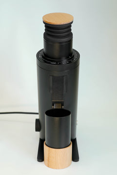 Rear view of the black Turin DF64V Gen 3 grinder