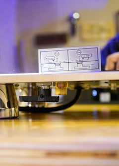 Turin Gallatin espresso machine — group and portafilter-area detail 4