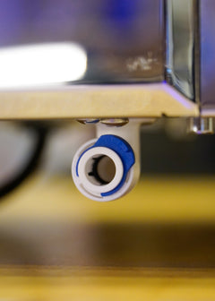Turin Gallatin espresso machine — controls and brewing-area detail 4