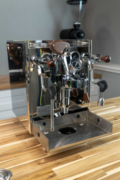 Turin Gallatin DB espresso machine — steam and hot-water control detail 2