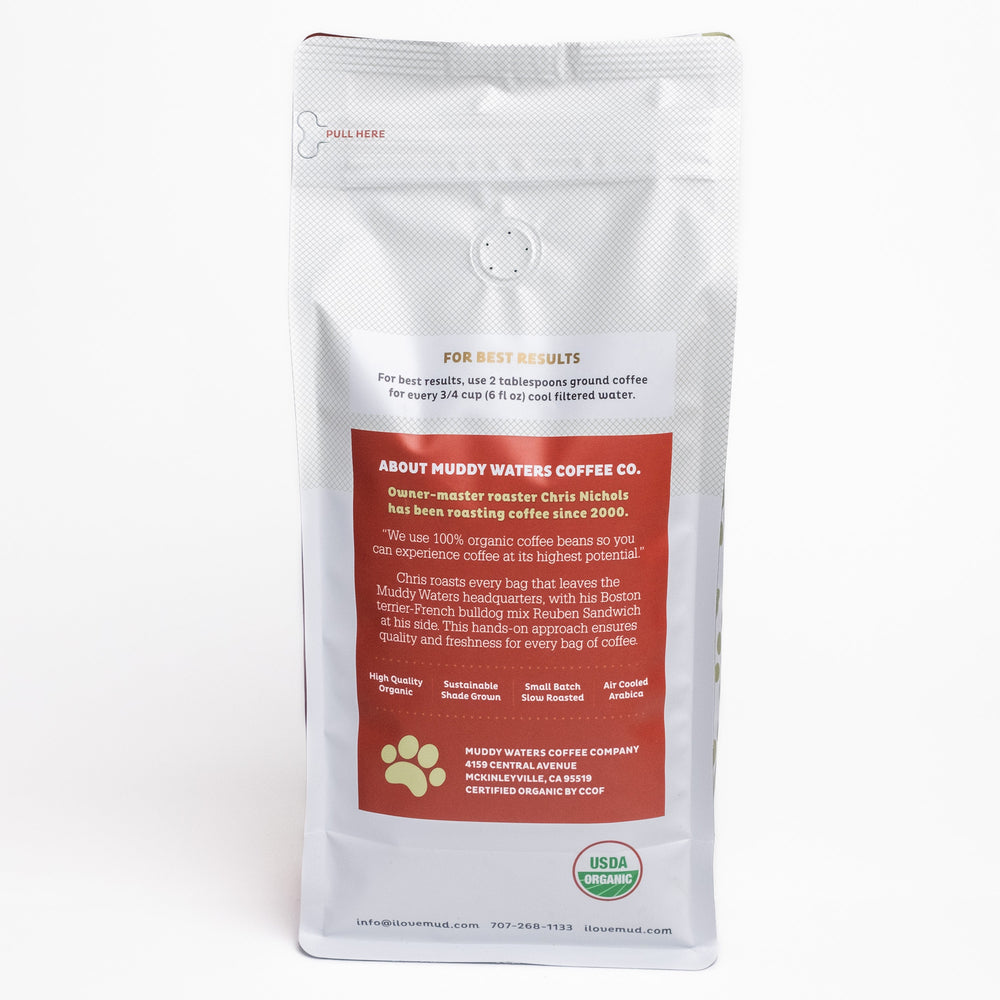Bag of dark roast coffee from Colombia, Nariño with notes of Chocolate