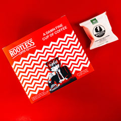 Rootless Damn Fine Compostable Coffee Pods — DamnFine KCup FlatLay (view 2)