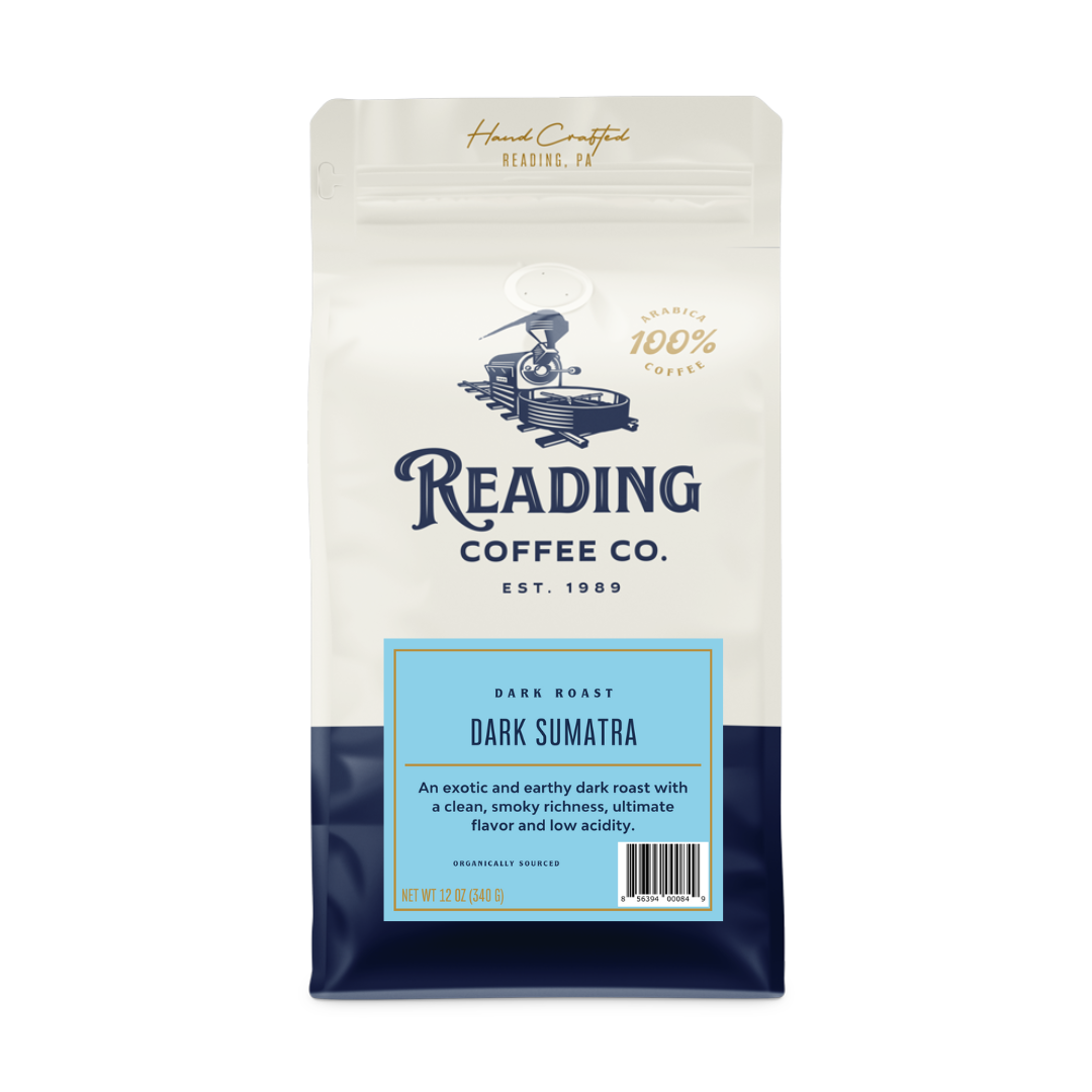 Bag of dark roast coffee from Origin Unknown with notes of Rich Flavors