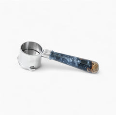 Walnut and resin handle bottomless espresso portafilter