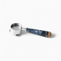 Walnut and resin handle bottomless espresso portafilter