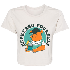 ID#L1W ** ESPRESSO YOURSELF WOMENS CROPPED T-SHIRT
