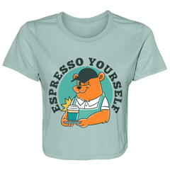 ID#L1W ** ESPRESSO YOURSELF WOMENS CROPPED T-SHIRT