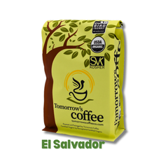Yellow and green Tomorrow’s Coffee bag with bird-and-tree artwork — Tomorrow’s Coffee El Salvador Coffee gallery