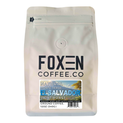 Foxen El Salvador Light Roast ground coffee in a white pouch