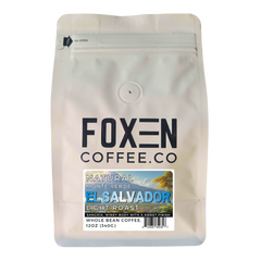 Foxen El Salvador Light Roast whole bean coffee in a white pouch