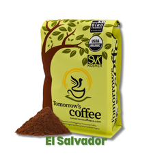 Tomorrow’s Coffee bag with ground coffee, first product view — Tomorrow’s Coffee El Salvador Coffee gallery